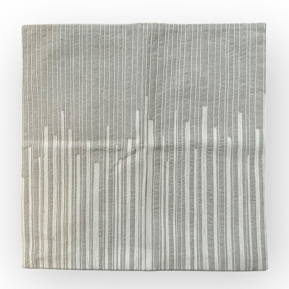 Williams Sonoma ABIA 20"x20" Striped Embroidered Square Pillow Cover SAMPLE